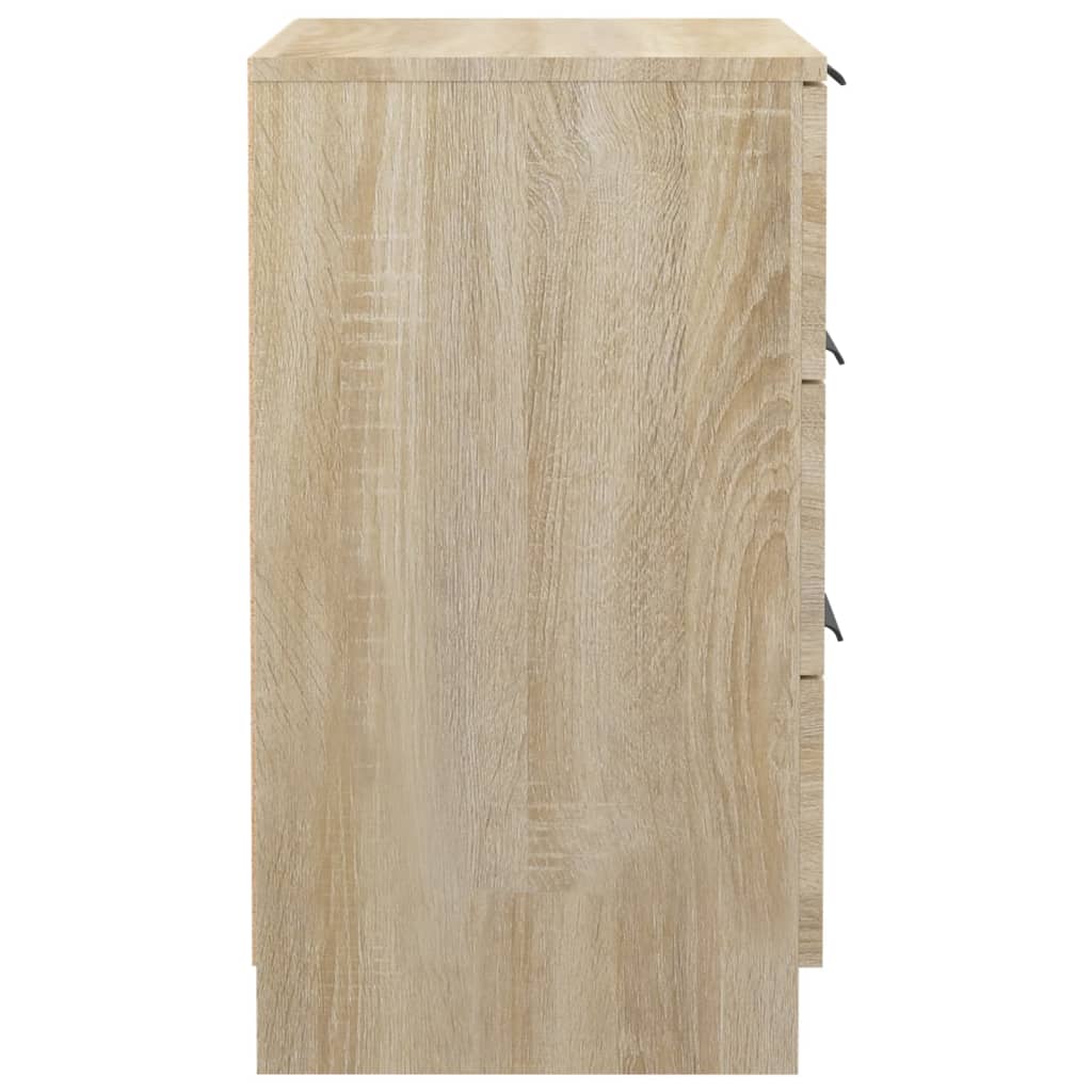 Wooden Bedside Cabinet With 3 Drawers - Vantage Home