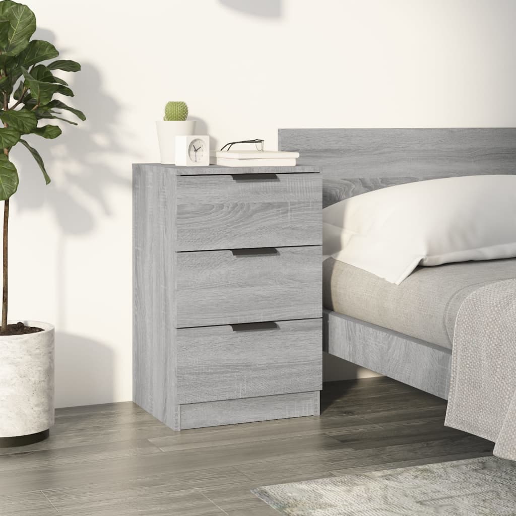 Wooden Bedside Cabinet With 3 Drawers - Vantage Home