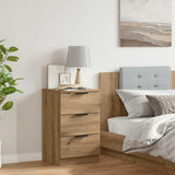 Wooden Bedside Cabinet With 3 Drawers - Vantage Home