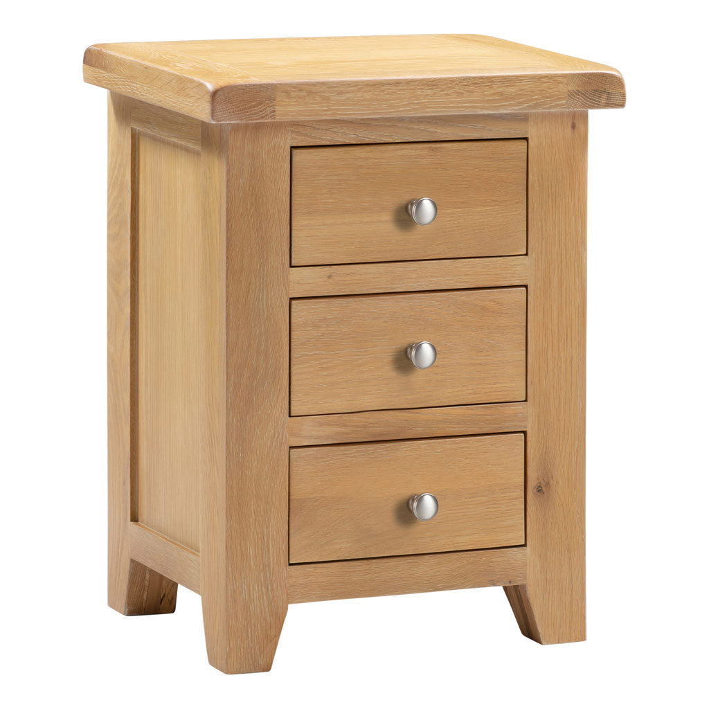 Wooden Bedside Cabinet With 3 Drawers - Windsor