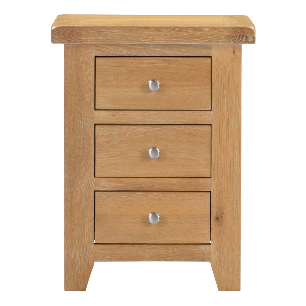 Wooden Bedside Cabinet With 3 Drawers - Windsor