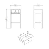 Wooden Bedside Table With 1 Drawer - Madrid