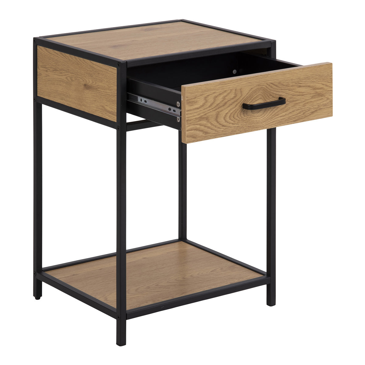 Wooden Bedside Table With 1 Drawer - Seaford
