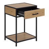 Wooden Bedside Table With 1 Drawer - Seaford