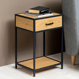 Wooden Bedside Table With 1 Drawer - Seaford