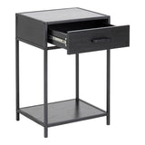 Wooden Bedside Table With 1 Drawer - Seaford