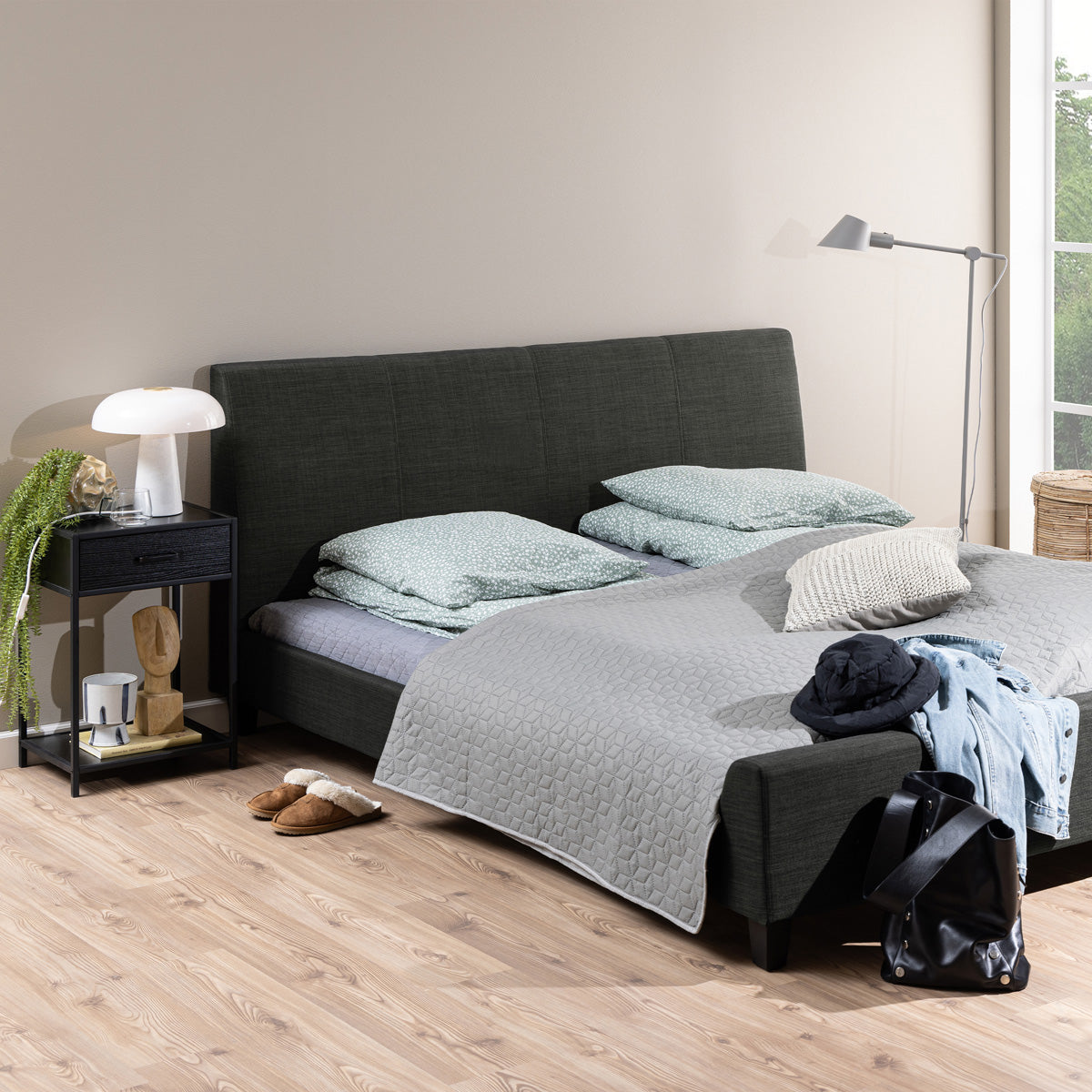 Wooden Bedside Table With 1 Drawer - Seaford