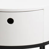 Wooden Bedside Table Round With 1 Drawer - Polo