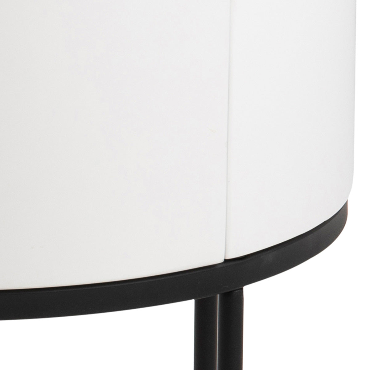 Wooden Bedside Table Round With 1 Drawer - Polo