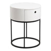 Wooden Bedside Table Round With 1 Drawer - Polo