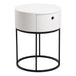 Wooden Bedside Table Round With 1 Drawer - Polo