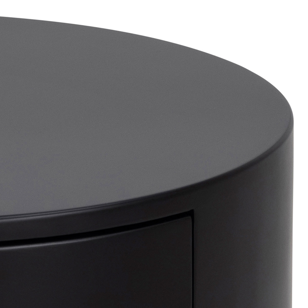 Wooden Bedside Table Round With 1 Drawer - Polo