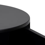 Wooden Bedside Table Round With 1 Drawer - Polo