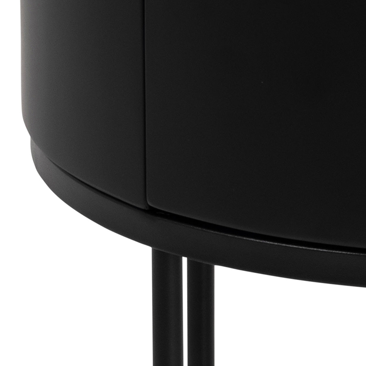 Wooden Bedside Table Round With 1 Drawer - Polo