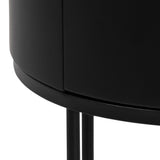 Wooden Bedside Table Round With 1 Drawer - Polo