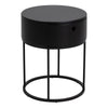 Wooden Bedside Table Round With 1 Drawer - Polo