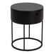 Wooden Bedside Table Round With 1 Drawer - Polo