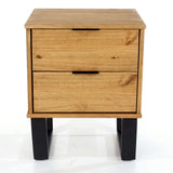 Wooden Bedside Cabinet With 2 Drawers - Texas