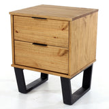 Wooden Bedside Cabinet With 2 Drawers - Texas