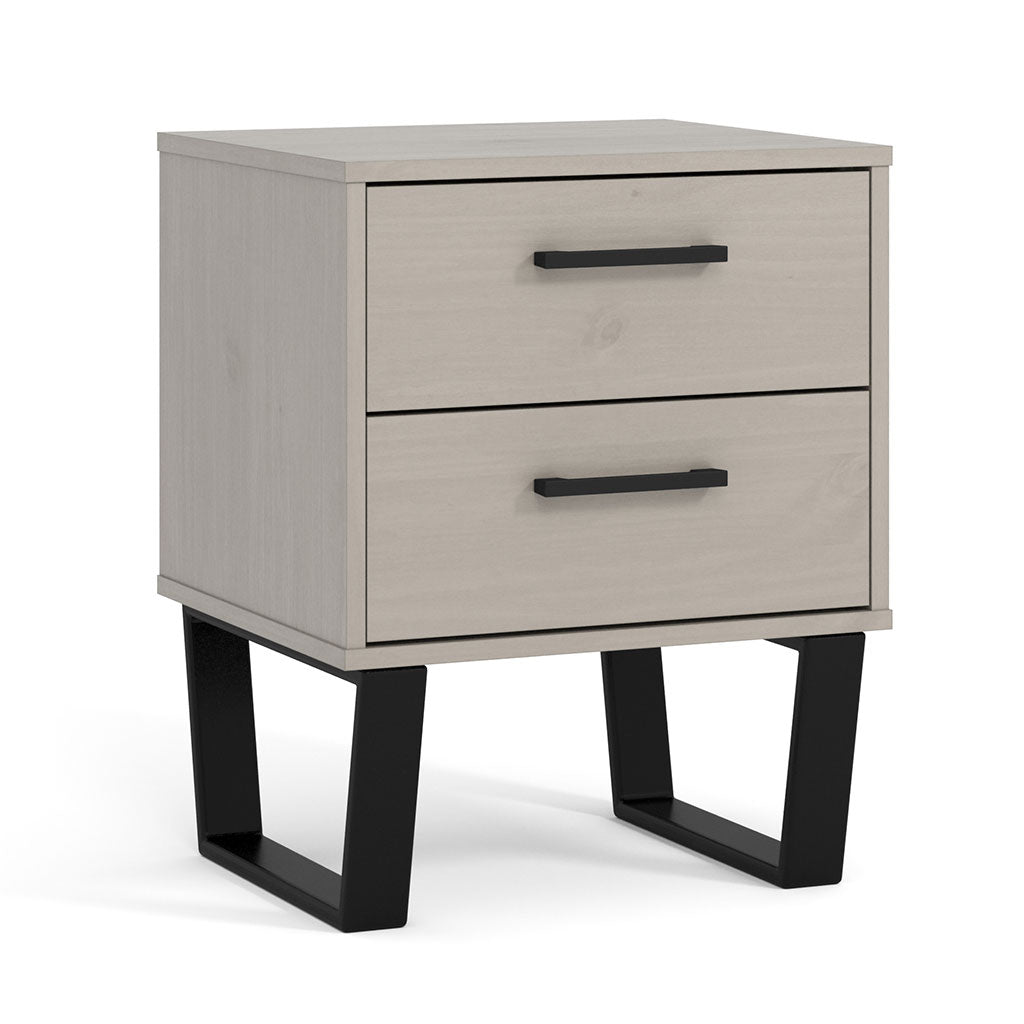 Wooden Bedside Cabinet With 2 Drawers - Texas
