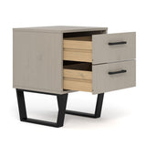 Wooden Bedside Cabinet With 2 Drawers - Texas