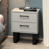 Wooden Bedside Cabinet With 2 Drawers - Texas