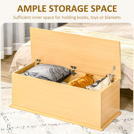 Wooden Blanket Box 100cm Wide With Storage - Velmora