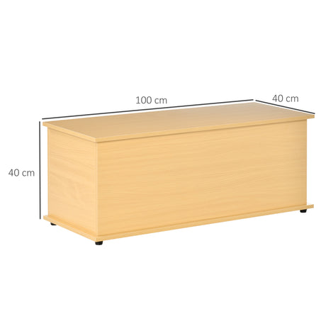 Wooden Blanket Box 100cm Wide With Storage - Velmora