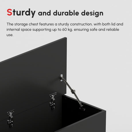 Wooden Blanket Box 100cm Wide With Storage - Velmora