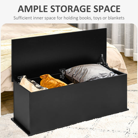 Wooden Blanket Box 100cm Wide With Storage - Velmora