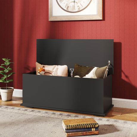 Wooden Blanket Box 100cm Wide With Storage - Velmora