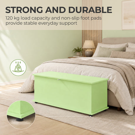 Wooden Blanket Box 100cm Wide With Storage - Velmora