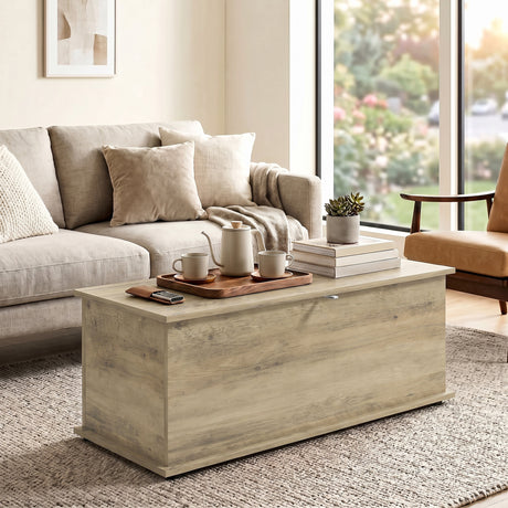 Wooden Blanket Box 100cm Wide With Storage - Velmora