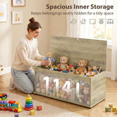 Wooden Blanket Box 100cm Wide With Storage - Velmora