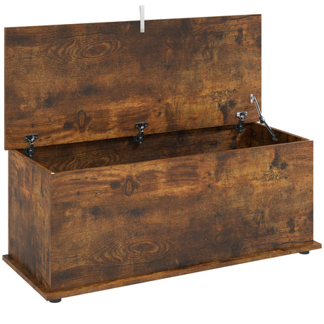 Wooden Blanket Box 100cm Wide With Storage - Velmora