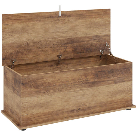 Wooden Blanket Box 100cm Wide With Storage - Velmora