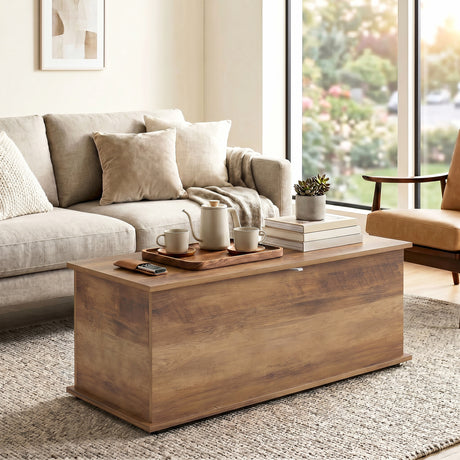 Wooden Blanket Box 100cm Wide With Storage - Velmora
