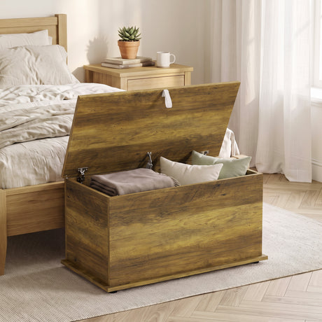 Wooden Blanket Box 80cm Wide With Storage - Velmora