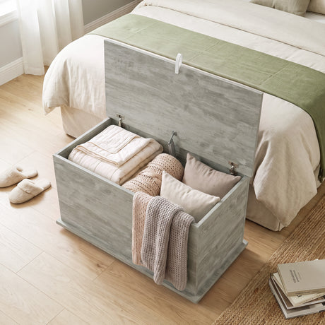 Wooden Blanket Box 80cm Wide With Storage - Velmora