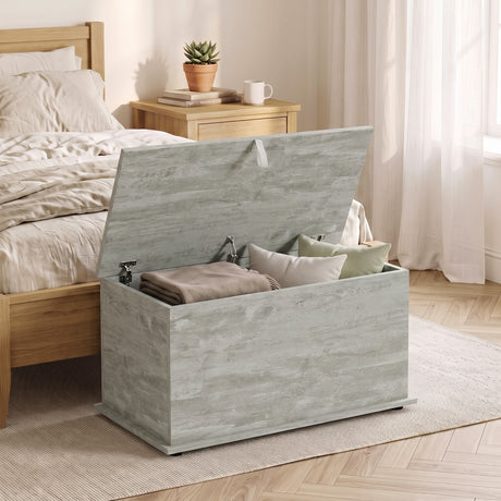 Wooden Blanket Box 80cm Wide With Storage - Velmora