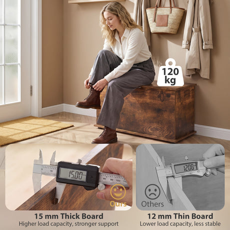 Wooden Blanket Box 80cm Wide With Storage - Velmora