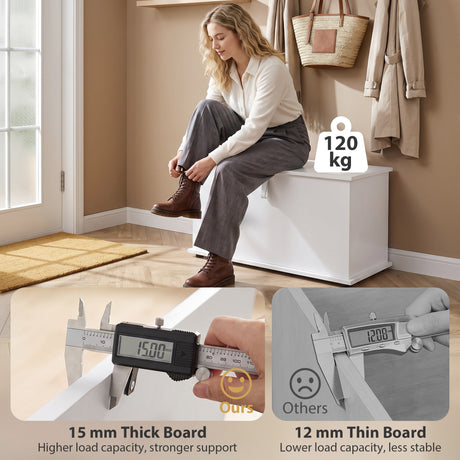 Wooden Blanket Box 80cm Wide With Storage - Velmora