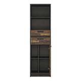 Wooden Bookcase With 1 Door And 2 Drawers - Brooklyn