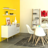 Wooden Bookcase With 1 Drawer in Leaning Ladder Design - Oslo