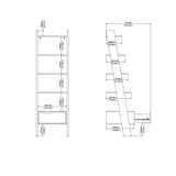 Wooden Bookcase With 1 Drawer in Leaning Ladder Design - Oslo