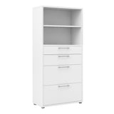 Wooden Bookcase With 1 Open Shelf 2 Drawers And 2 File Drawers - Prima