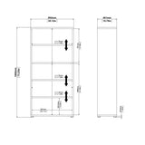 Wooden Bookcase With 1 Open Shelf 2 Drawers And 2 File Drawers - Prima