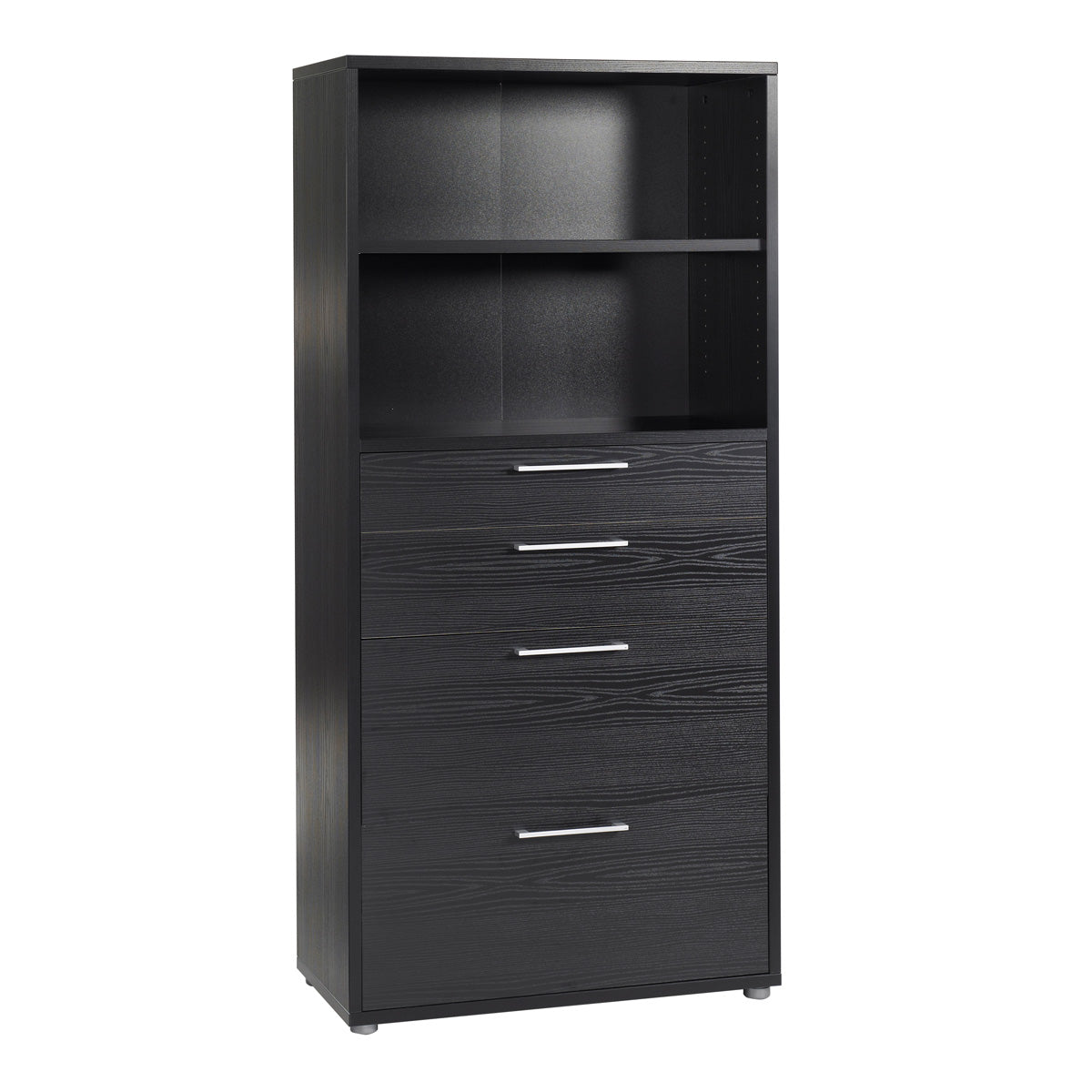 Wooden Bookcase With 1 Open Shelf 2 Drawers And 2 File Drawers - Prima