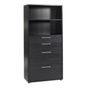Wooden Bookcase With 1 Open Shelf 2 Drawers And 2 File Drawers - Prima
