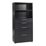 Wooden Bookcase With 1 Open Shelf 2 Drawers And 2 File Drawers - Prima